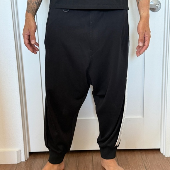 Y-3 Yohji Yamamoto Drop-Crotch Track Pants – 3-Stripes Cuffed Joggers (S) - Picture 1 of 10